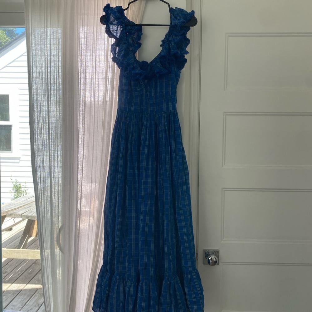 Doen Blue Ruffled Dress